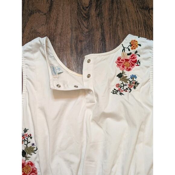 Sundance Top Womens Size S Small Peplum Sleeveless Belle Floral Embroidered Boho - Picture 7 of 10
